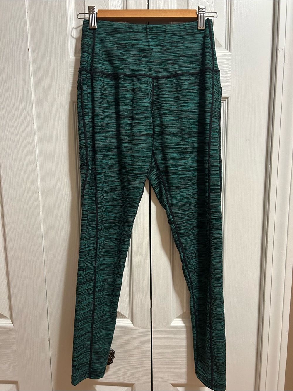 Sugar Pocket High-Waist Teal Space-Dye Leggings - Women